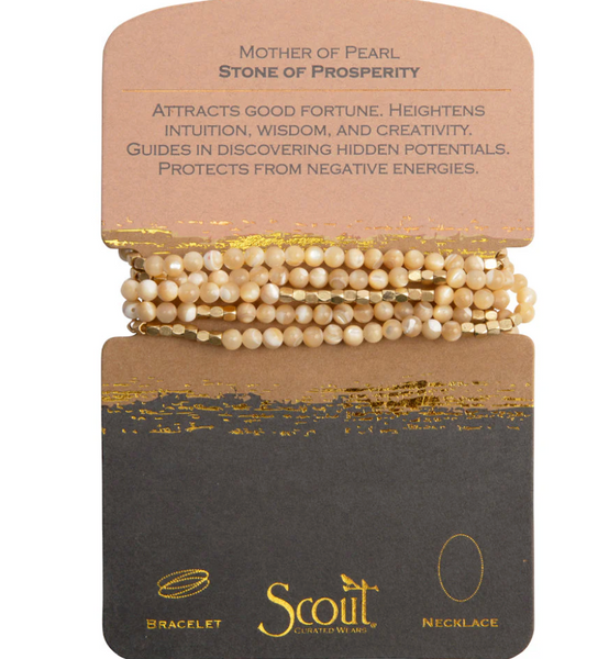 Mother of Pearl Stone Wrap Bracelet/Necklace