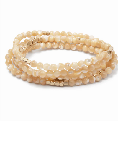 Mother of Pearl Stone Wrap Bracelet/Necklace