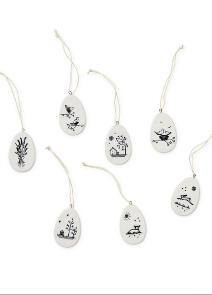 Cute Oval Small Porcelain Hanging Tag