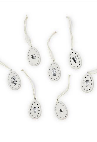 Cute Oval Small Porcelain Hanging Tag