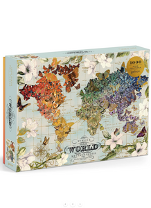 Wendy Gold Winged Map Of The World Metamorphosis 1000 Piece Foil Puzzle
