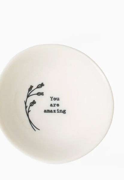 Small Wobbly Decorative Trinket Bowl w/ Illustration