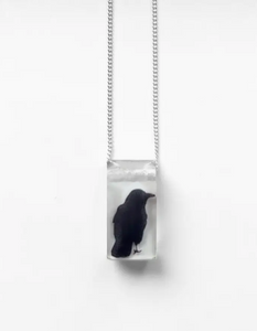 Tiny Crow Pendant Necklace