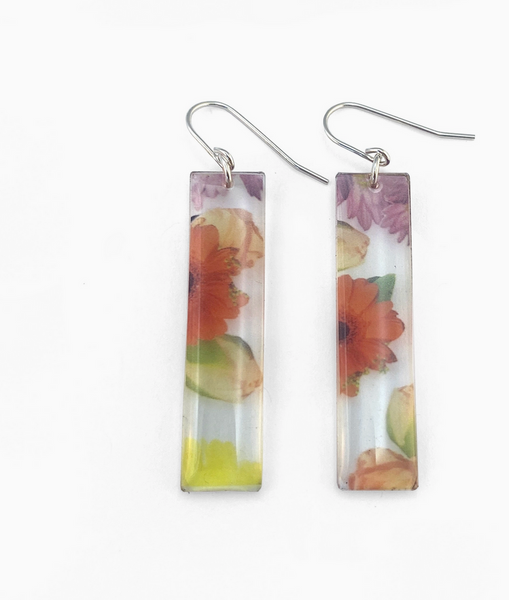 Tall Wallpaper Dangle Earrings