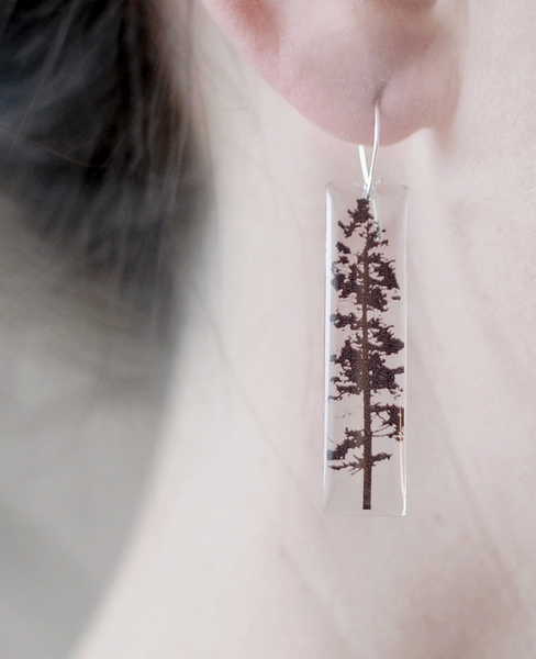 Tall Wallpaper Dangle Earrings