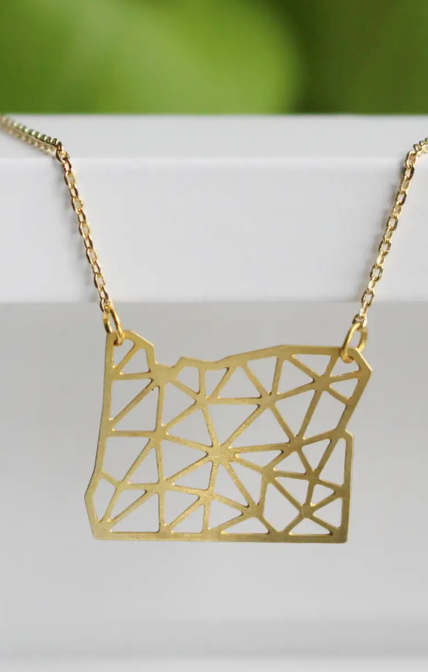 Portland Map Charm Necklace