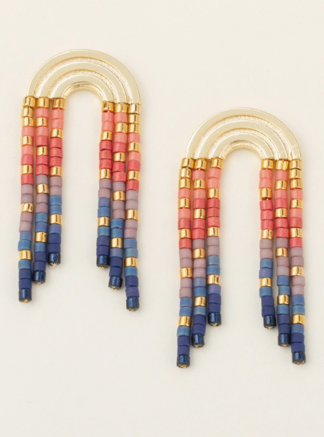 Chromacolor Miyuki Rainbow Fringe Earring - Multi/Gold