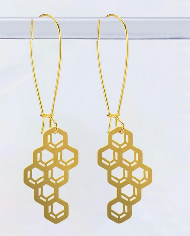 Honeycomb Dangle Earrings Made in PDX
