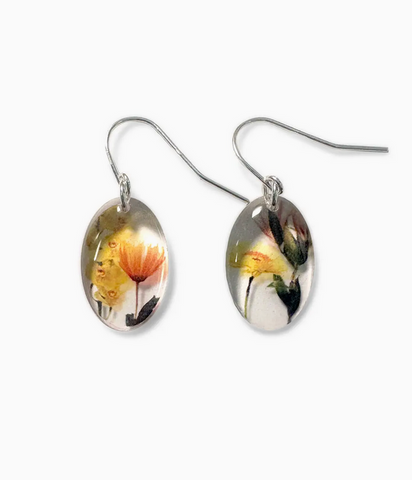 Small Oval Bouquet : Dangle Earrings