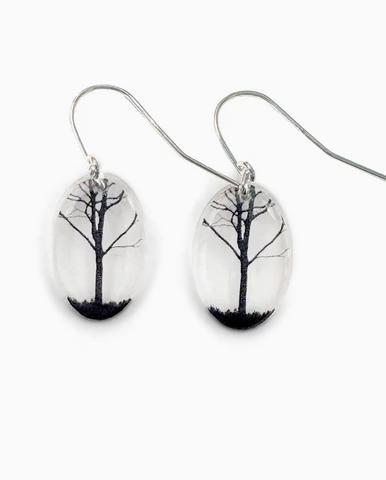 Small Oval City Tree : Dangle Earrings