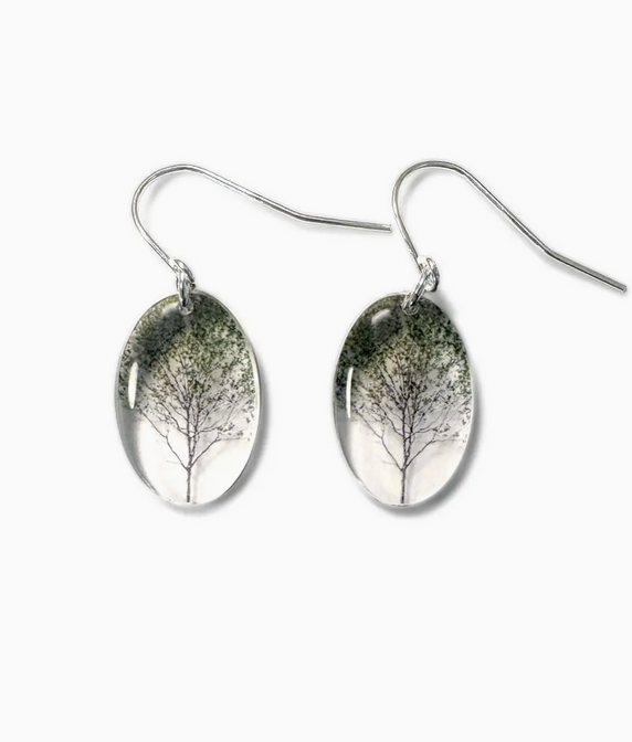 Small Oval City Tree : Dangle Earrings