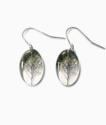 Small Oval City Tree : Dangle Earrings