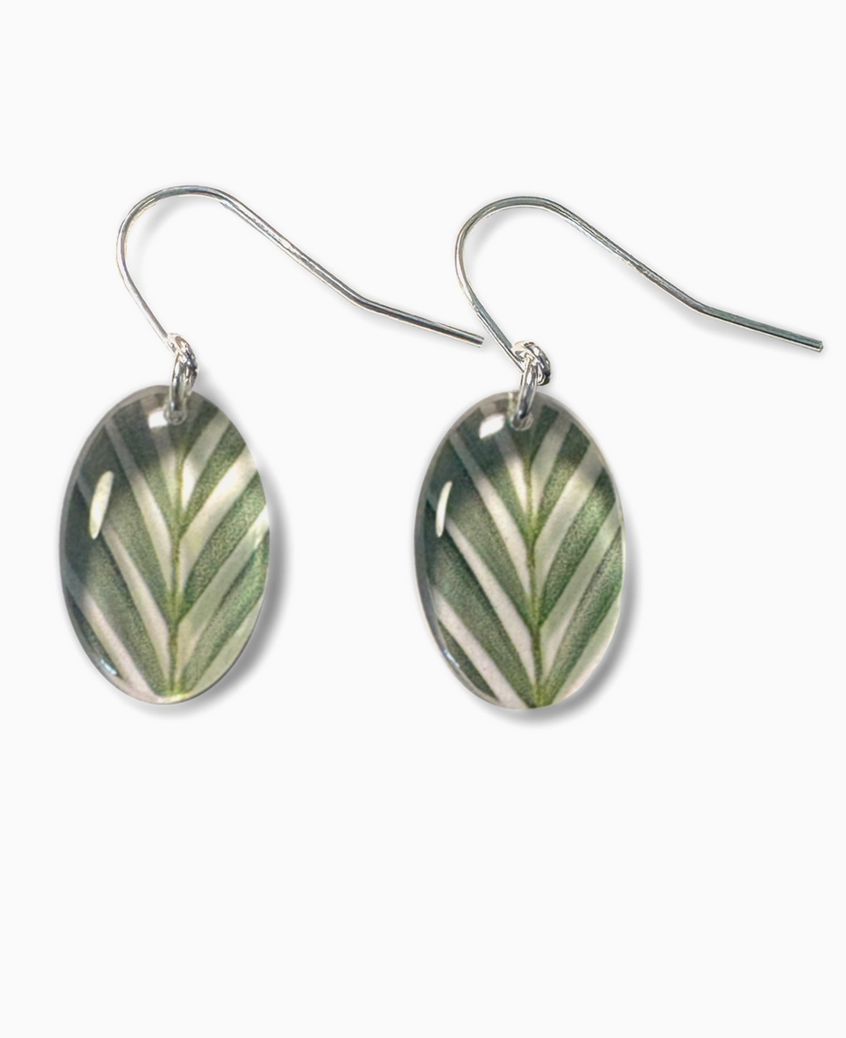 Small Oval Palm : Dangle Earrings