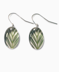 Small Oval Palm : Dangle Earrings