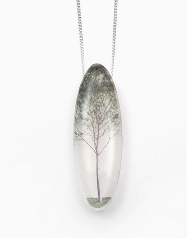 Oval Green Tree Necklace