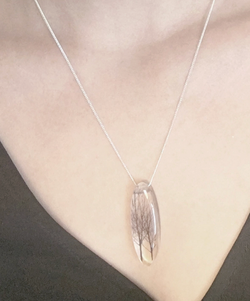 Oval Green Tree Necklace