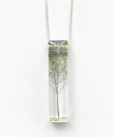 Skinny Green Tree Necklace