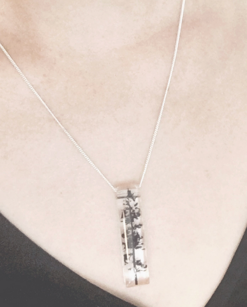 Skinny Green Tree Necklace