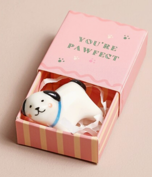 Sweet Ceramic Tokens in Tiny Matchbox with Saying