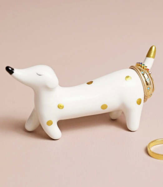 Ceramic Sausage Dog Ring Holder