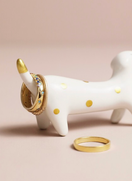 Ceramic Sausage Dog Ring Holder