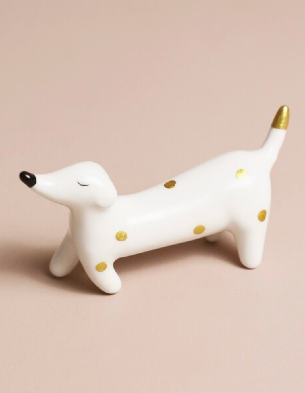 Ceramic Sausage Dog Ring Holder