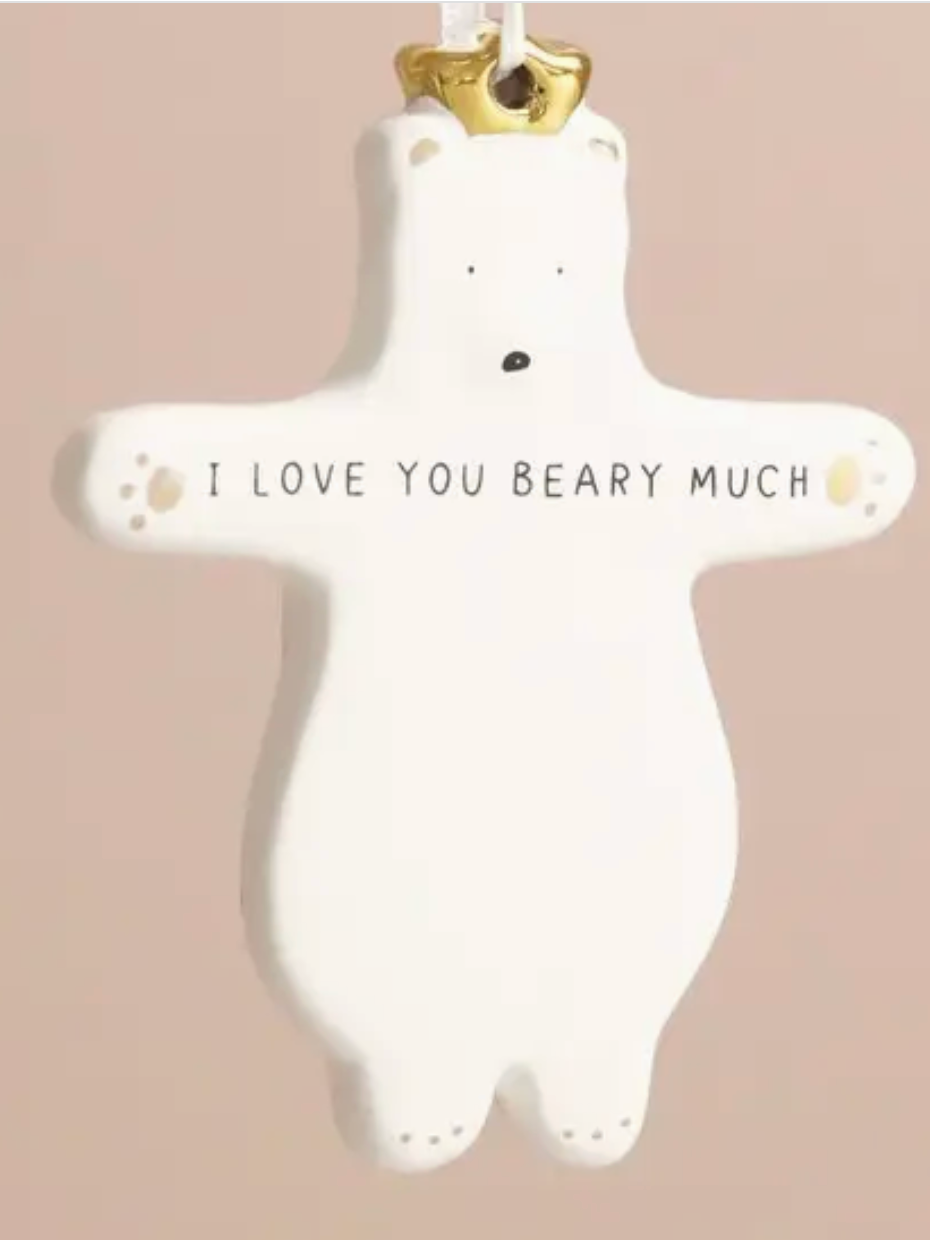 I Love You Beary Much Bear Hanging Decoration