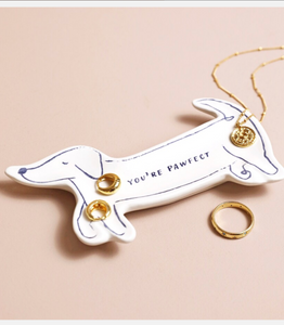 Cute Dog Quote " You're Pawfect " Trinket Dish