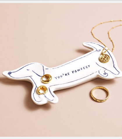 Cute Dog Quote " You're Pawfect " Trinket Dish