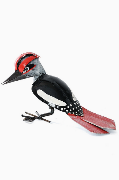Wall-Hanging Recycled Metal Woodpecker