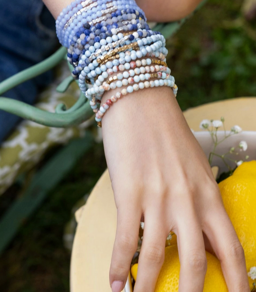 Stone Wrap Bracelet/Necklace - Agalmatolite/Silver/Gold