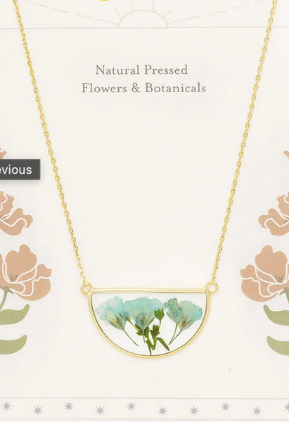 Natural Pressed Flower Necklace