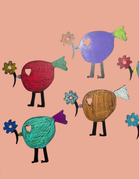 Bird with Flower Magnet