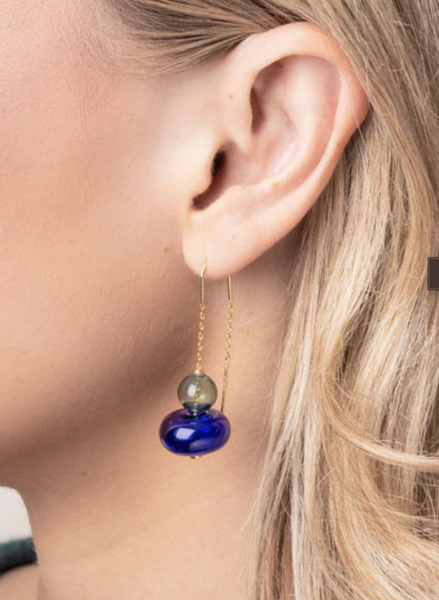 Refined Glass Threader Earrings