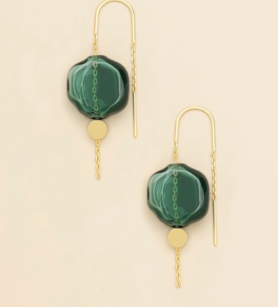 Refined Glass Threader Earrings