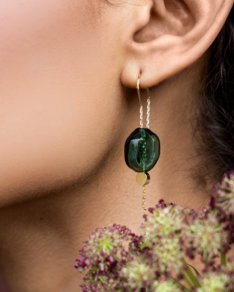 Refined Glass Threader Earrings