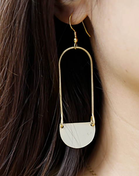 Half Moon Long Drop Earrings