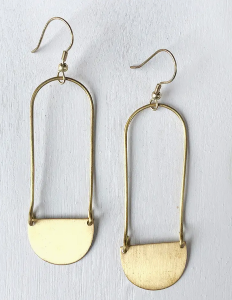 Half Moon Long Drop Earrings