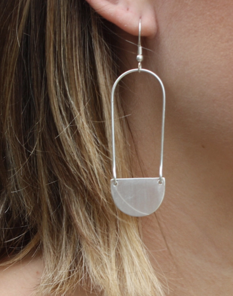 Half Moon Long Drop Earrings