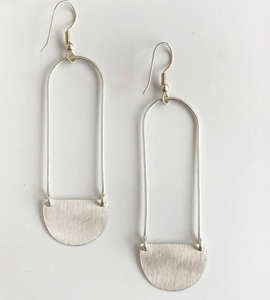 Half Moon Long Drop Earrings