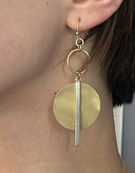 Circle Bar Pendulum Earrings