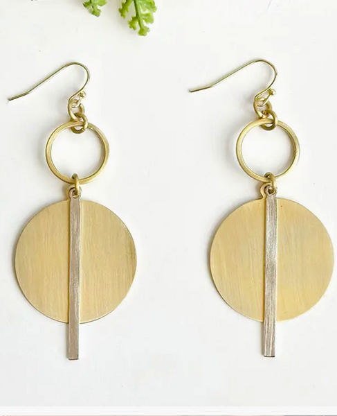 Circle Bar Pendulum Earrings