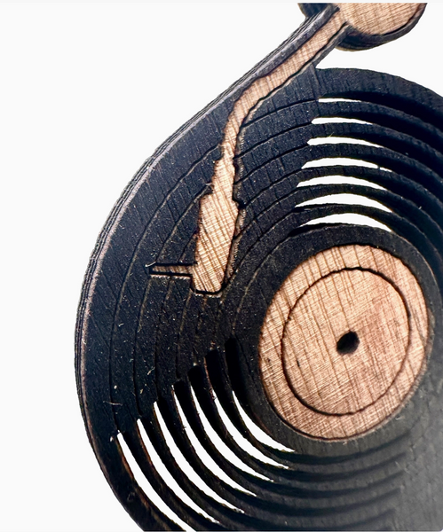 Vinyl Wooden Earrings Made in CA
