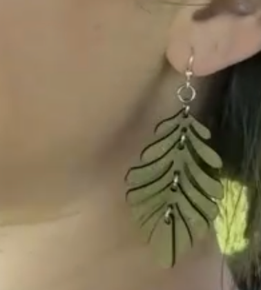 Foliage Cascade Wooden Earrings Made in CA