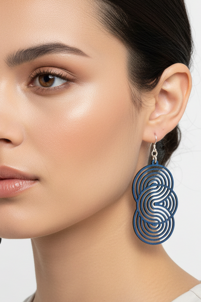 Seamless Circle Wooden Earrings: Made in CA