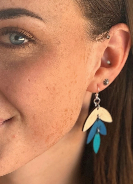 Three Piece Wooden Earrings: Made in CA