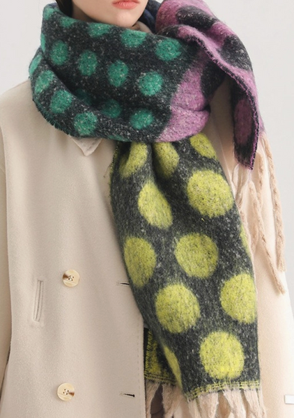 Scarvii - Bold Retro Polka Blanket Scarf