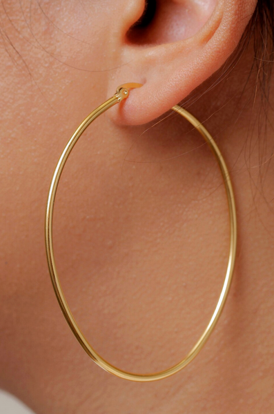 Oval Gold Hoop Earrings