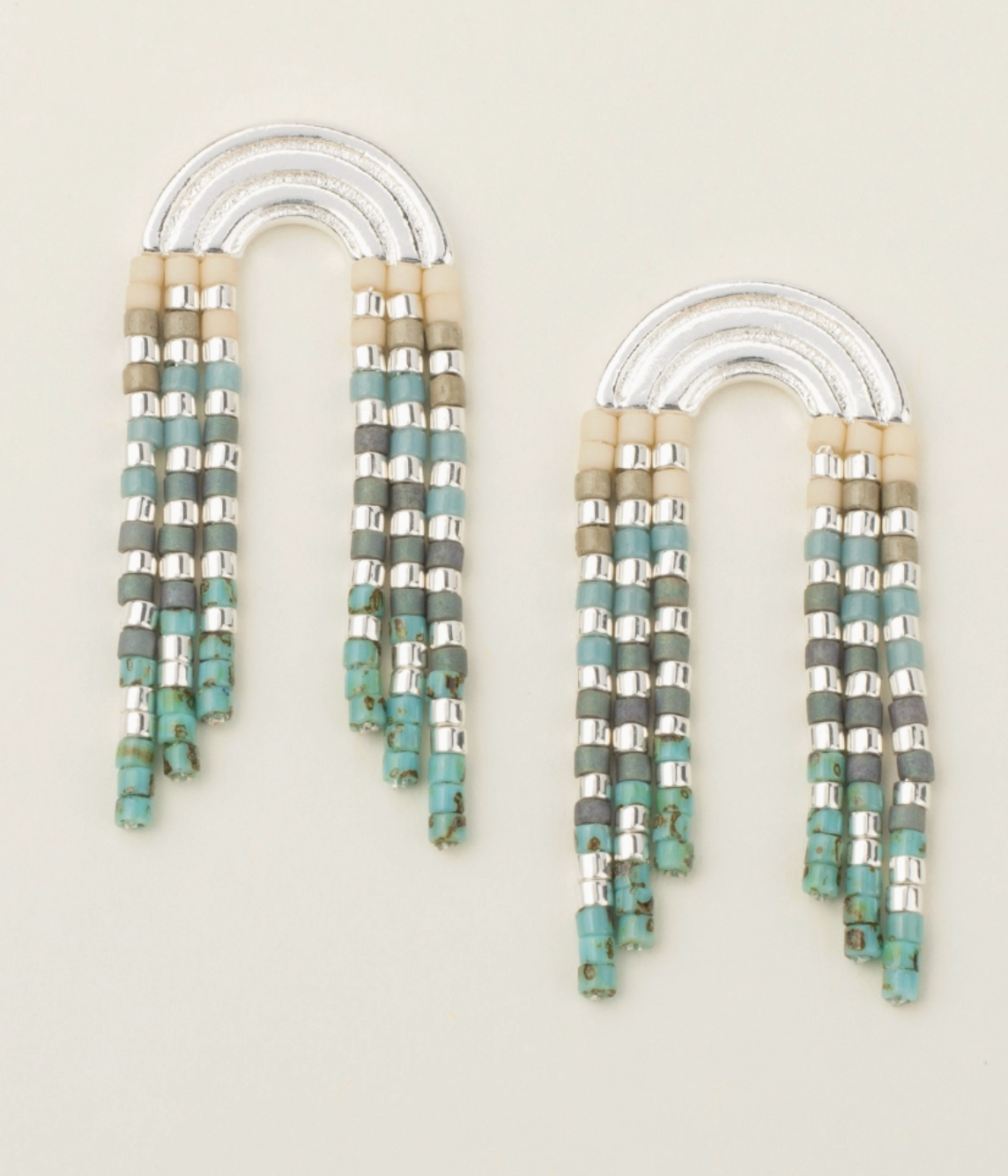 Chromacolor Miyuki Rainbow Fringe Earring - Multi/Gold