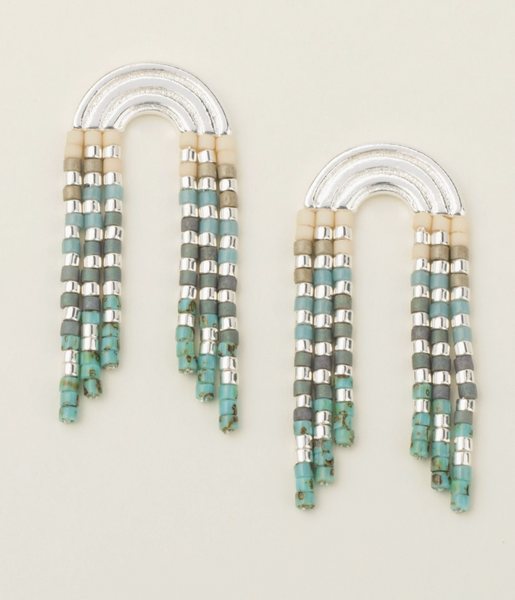 Chromacolor Miyuki Rainbow Fringe Earring - Multi/Gold